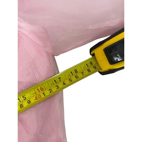 Chetta B Women Blouse Sheer Pink Ruffle Pleated Long Sleeve Polyester Size 6 NWT - Picture 8 of 10